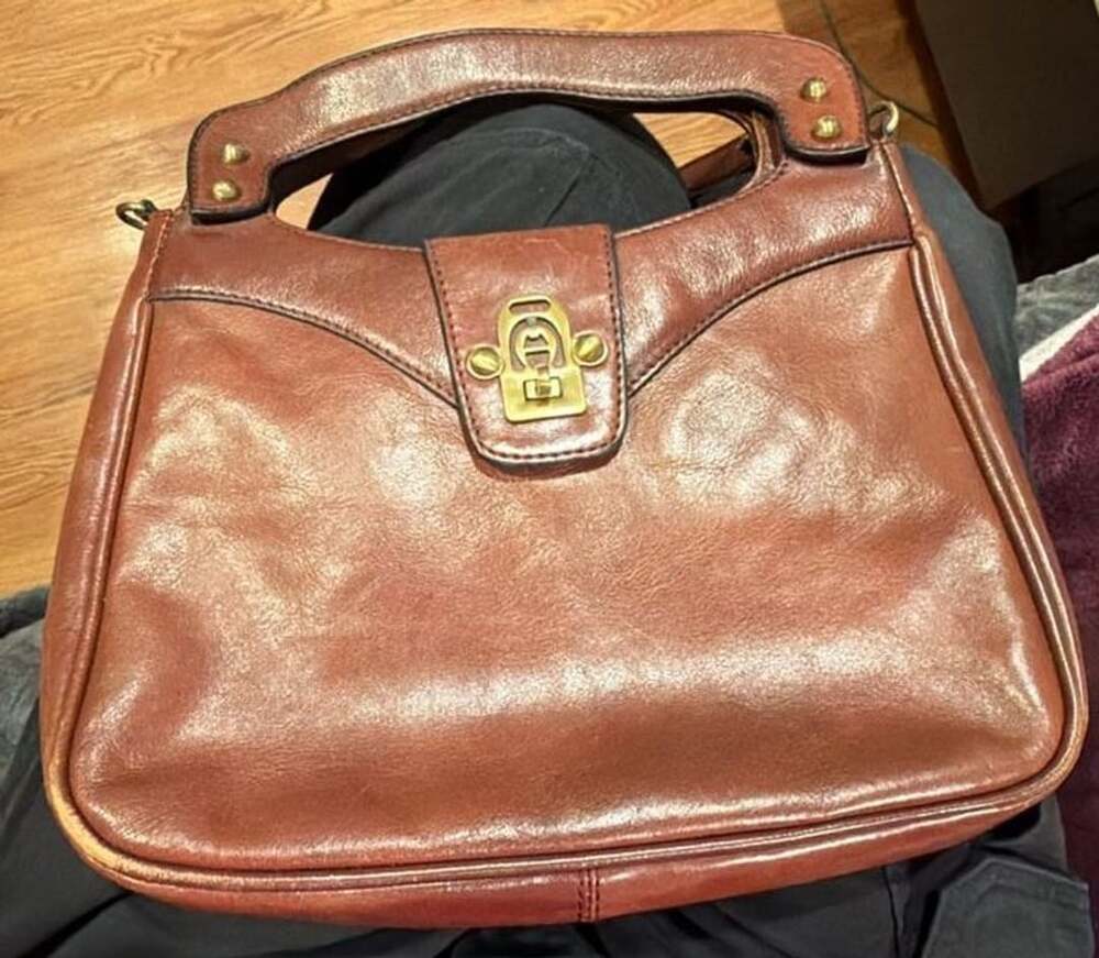 Vintage 60s 70s ETIENNE AIGNER Leather Satchel Bag Handbag Shoulder Convertible